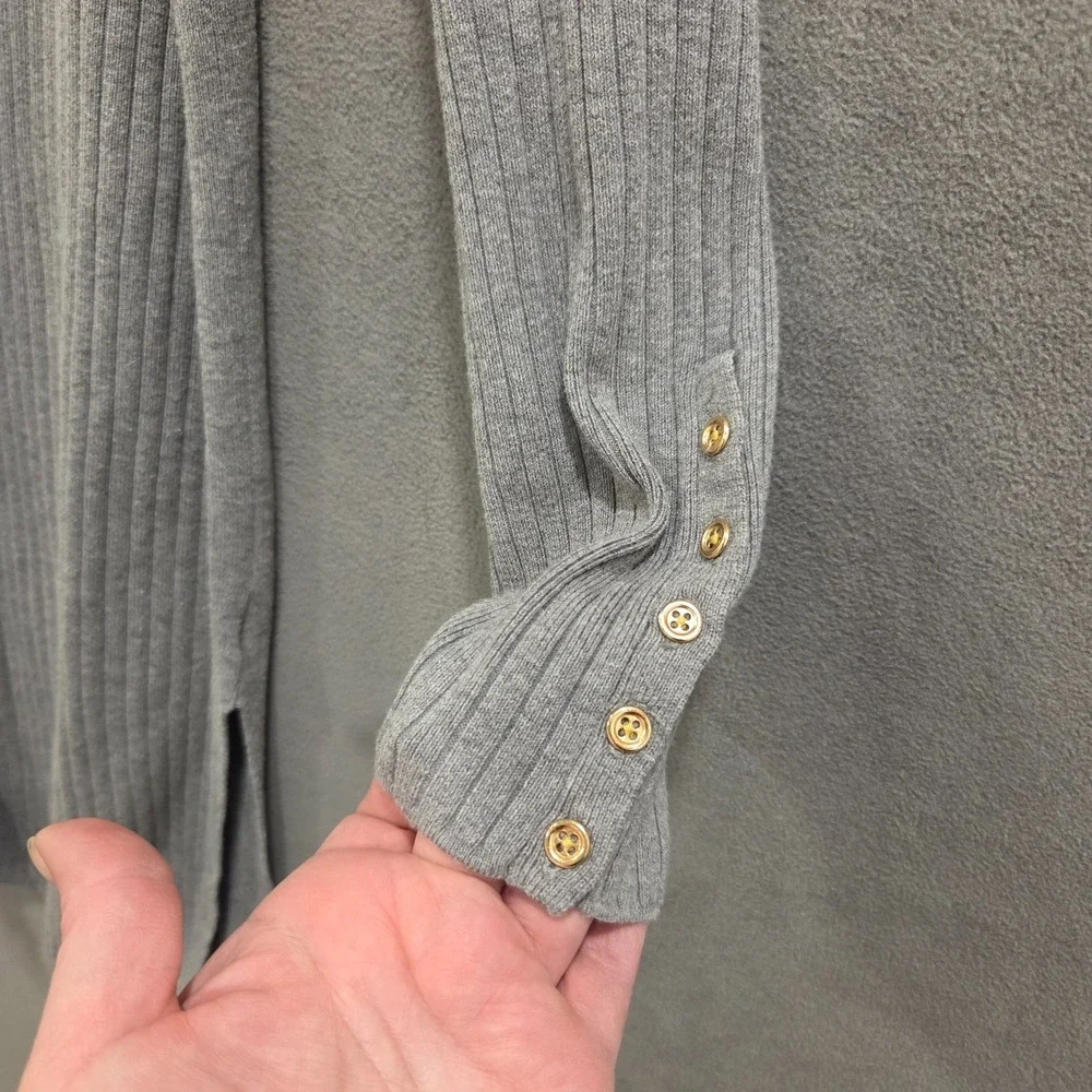 Talbots Cardigan Sweater Women's Size MP Ribbed Gold Buttons Casual Classic Warm